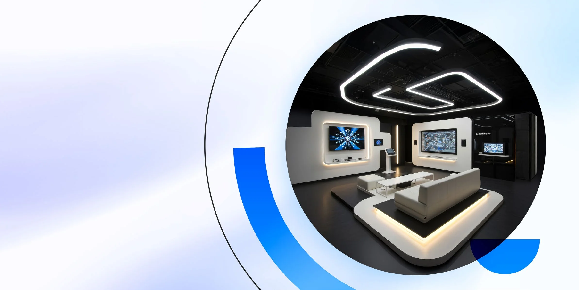 Espace de démonstration audiovisuelle — illustration de la brochure